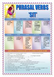 English Worksheet: PHRASAL VERBS: SIT