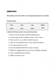 English worksheet: Linking Words