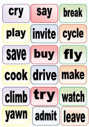 English Worksheet: Simple Past Game Cards