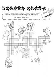 English Worksheet: Animals - Plural Nouns, Page 2 (Editable)