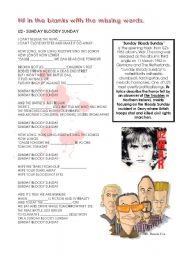 English Worksheet: Sunday, Bloody Sunday