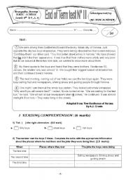 End of Term Test 3 9th formers