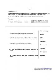 English worksheet: test part 2