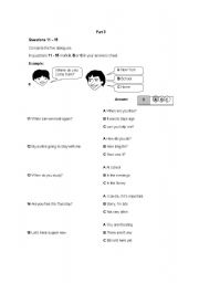 English worksheet: test part 3