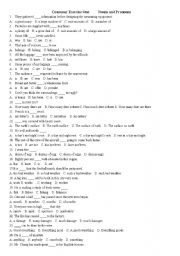 English Worksheet: grammar exercises:nouns and pronouns