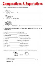 English Worksheet: Comparatives and Superlatives