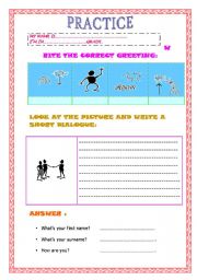 English worksheet: PRACTICE