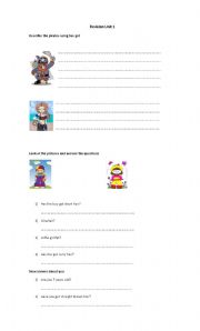 English worksheet: Physical description