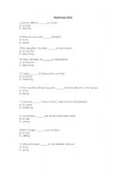 English Worksheet: grammar infintive forms