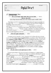 English Worksheet: test