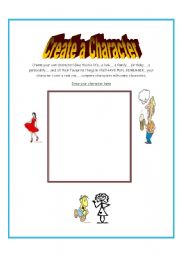 English worksheet: CREATE YOUR OWN CHARACTER