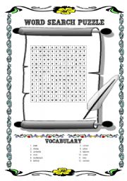 English Worksheet: word search puzzle