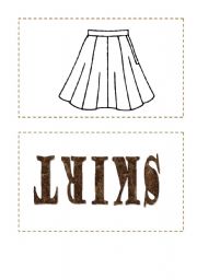 English Worksheet: clothes flashcards part 2