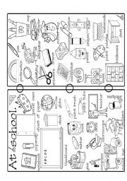 English Worksheet: school pictionary