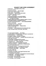 English Worksheet: concord