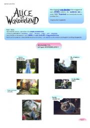 English Worksheet: Writing activities -- Alice in Wonderland 