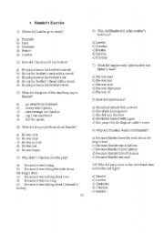 English worksheet: Hamlets Exercise