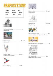 English worksheet: prepositions