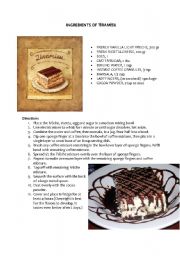 English Worksheet: Tiramisu Recipe