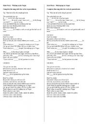 English worksheet: Katy Perry - Waking up in Vegas