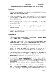 English worksheet: useful sentence and transition signals for cause and effect