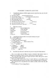 English Worksheet: possessive adjectives