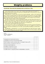 English Worksheet: Weighty problems
