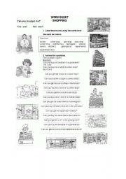 English Worksheet: shopping