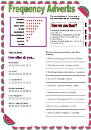 English Worksheet: frequency adverbs