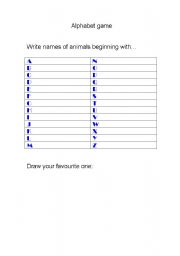 English Worksheet: Alphabet game