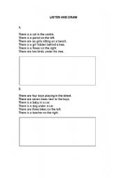 English Worksheet: Listen and draw