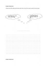 English worksheet: story writing