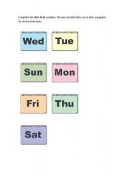 English Worksheet: Days of the week