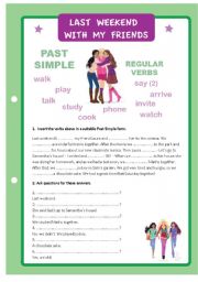 English Worksheet: PAST SIMPLE- Regular verbs!