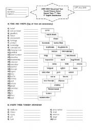 2nd term 7th grade 3rd exam paper