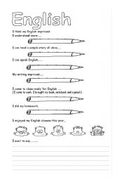 English Worksheet: self evaluation for students (4th grade)