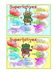 English Worksheet: Superlatives - grammar and speaking