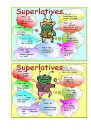 English Worksheet: Superlatives - grammar and speaking