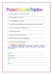 English Worksheet: present simple