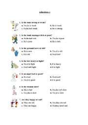English Worksheet: adjectives