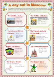 English Worksheet: A Day Out in Moscow