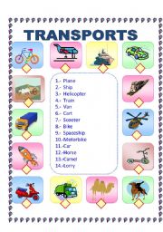 English Worksheet: Transports