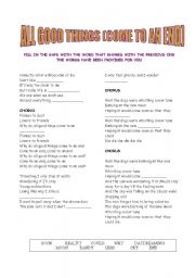 English worksheet: Rhyme activity with 