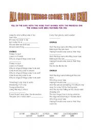 English Worksheet: Rhyme activity with 