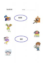 English worksheet: she or he?