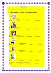 English Worksheet: physical appearance
