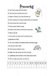 English Worksheet: Proverbs Read and Run activity