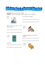 English Worksheet: Wishes about a Present Situation