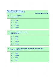 English worksheet: wh-questions