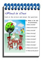 English Worksheet: Prepositons of Place